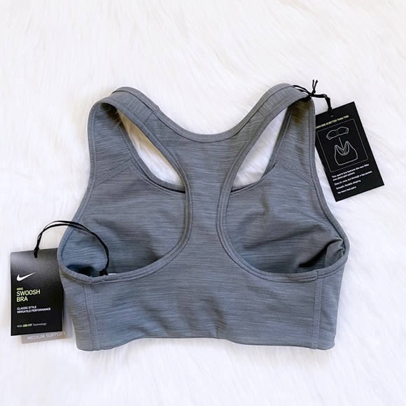 Nike Women’s Dri-Fit Swoosh Grey Sports Bra - Picture 4 of 8